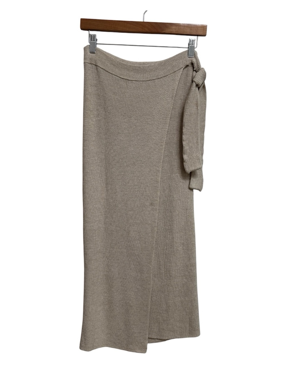 Free People FP Beach Cotton Linen Knit Wrap Midi Skirt Women Medium Boho Vacay